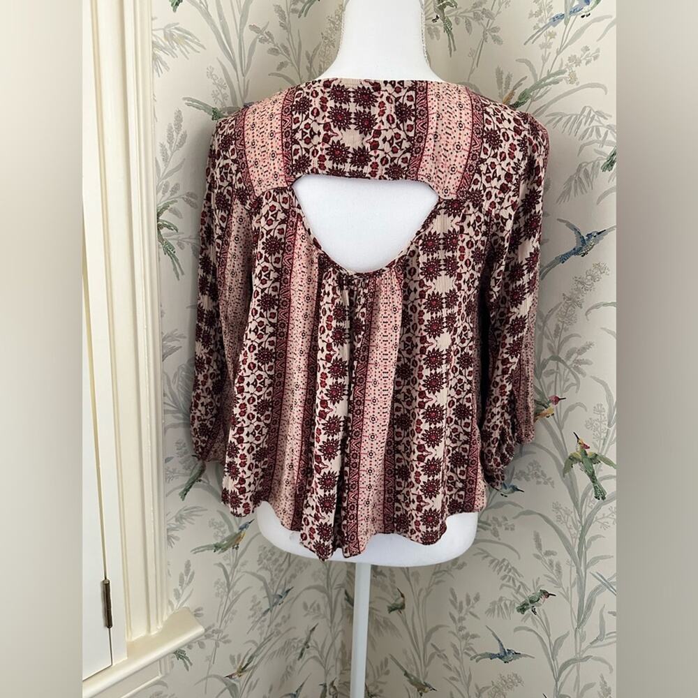 Alya rustic red floral boho blouse size small - Picture 6 of 6